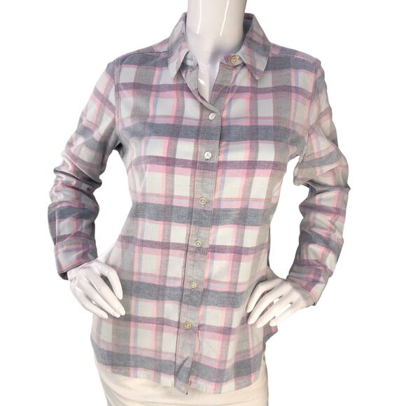 Tommy Bahama Womens Size S Shirt Button Front Top Reverse Weave Flannel Plaid - Picture 9 of 16